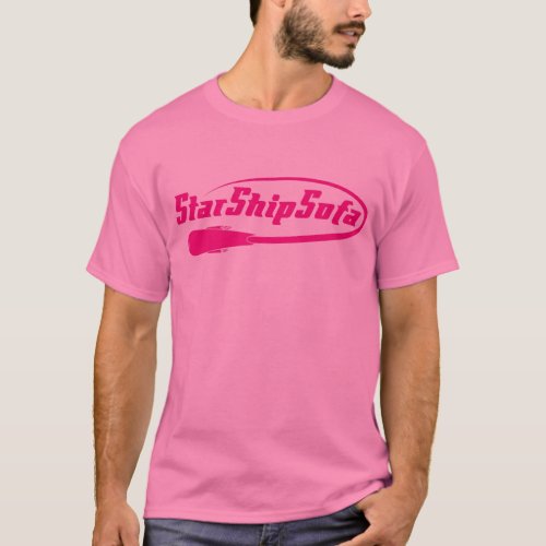 StarShipSofa Text Magenta on Pink T_Shirt