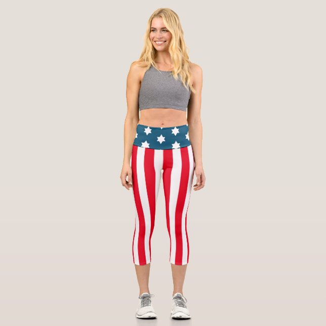 Starspangled Banner Capri Leggings (Front)