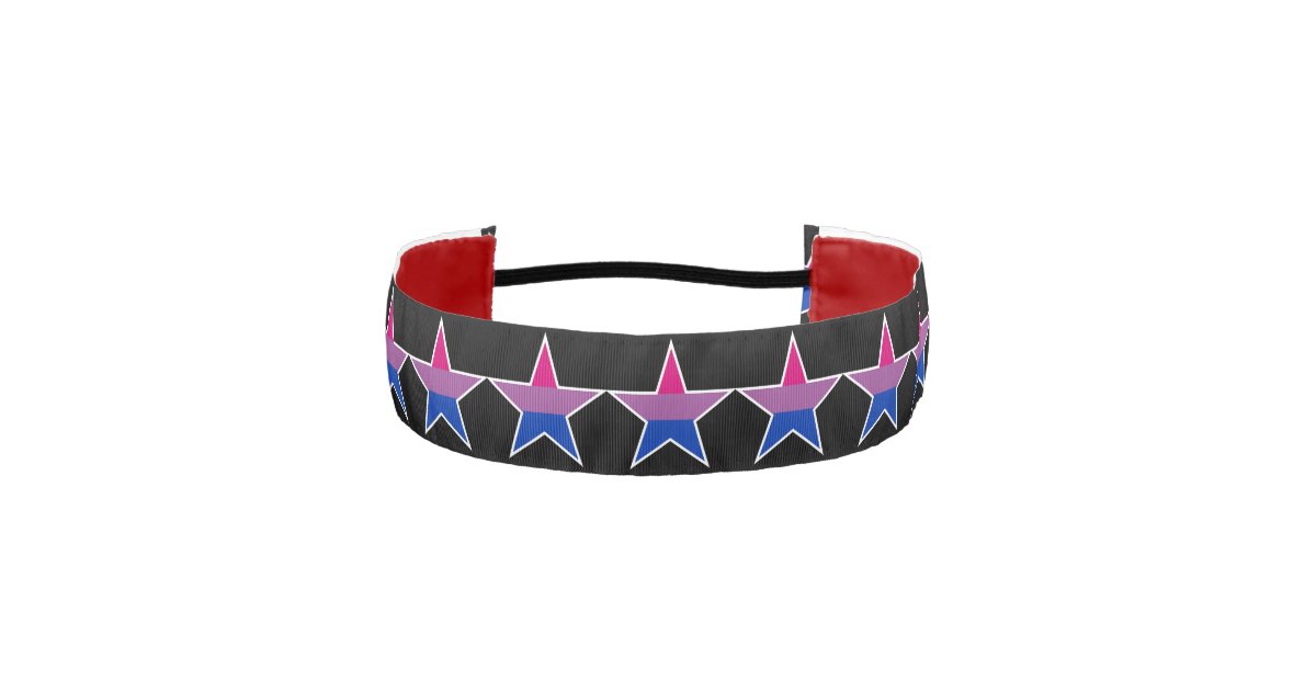 Starspangled Bi Pride Flag Athletic Headband | Zazzle