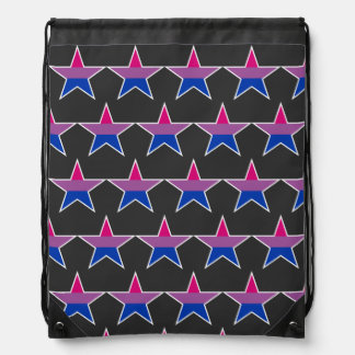 Starspangled Bi Pride Flag Drawstring Bag
