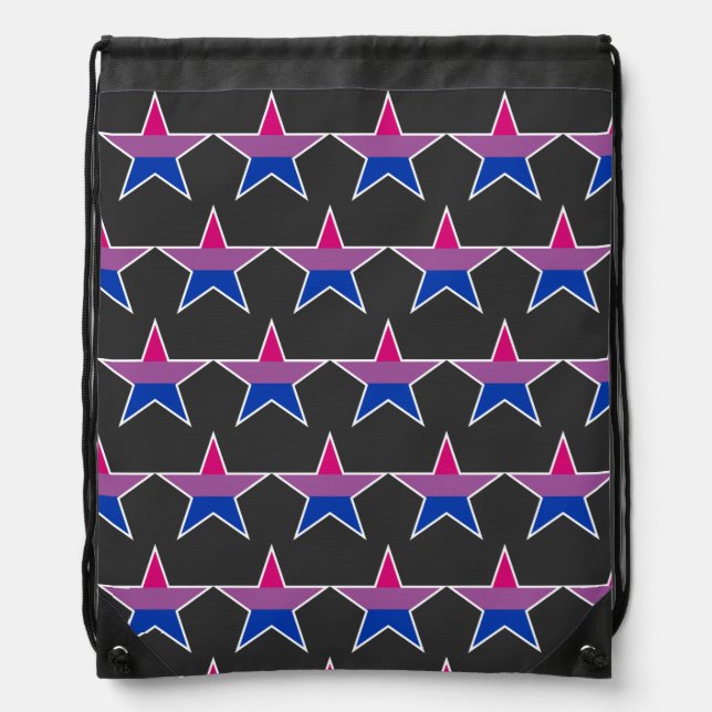 Starspangled Bi Pride Flag Drawstring Bag (Front)