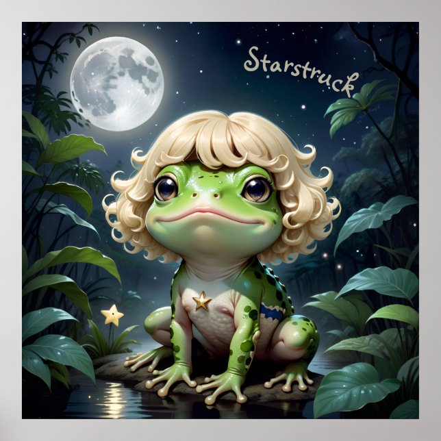 Starstruck AI Fantasy Digital Art Print Frog (Front)