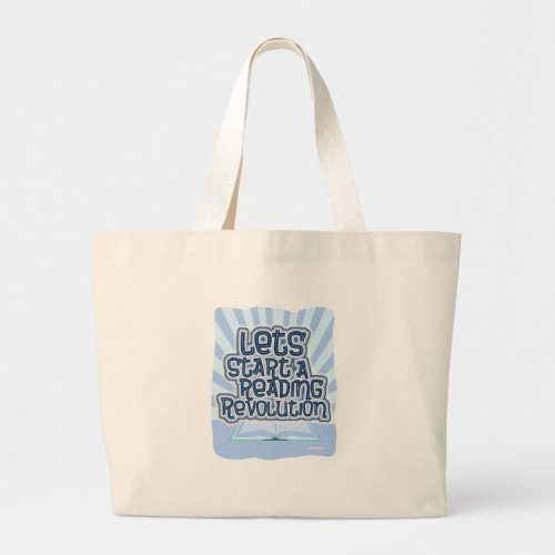 Start A Reading Revolution Bookworm Design Large Tote Bag