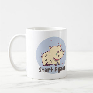 Start again Kawaii baby cute funny hippo smiling Coffee Mug