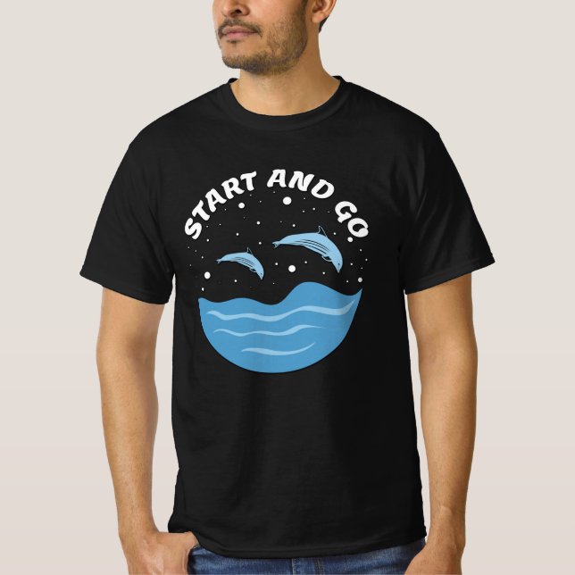 Start and Go! - Cute Dolphins T-Shirt (Front)