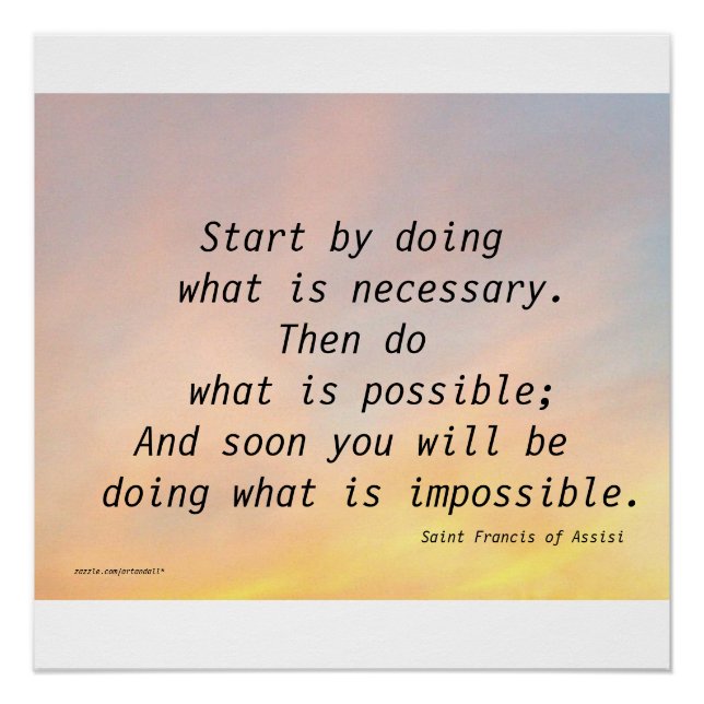 START BY DOING ST. FRANCIS POSTER (Front)