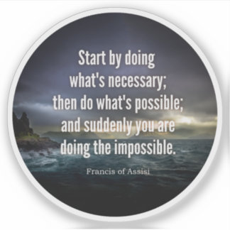 Start by doing what's necessary perseverance quote sticker