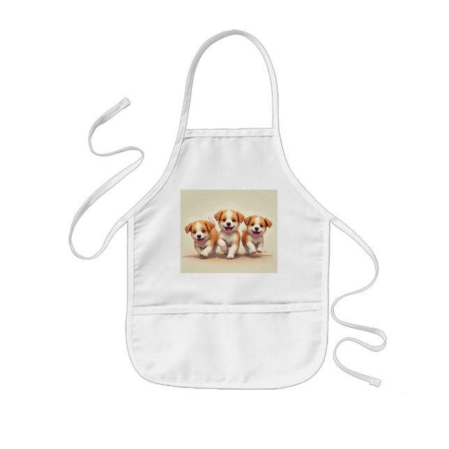 Start cooking with a cute dog kids' apron (Front)