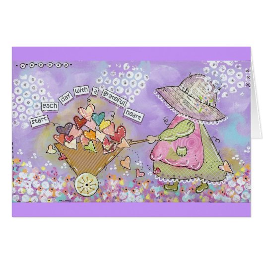 Start each day with a grateful heart! cards (Front Horizontal)