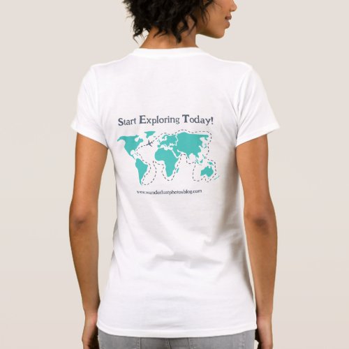 Start Exploring Today Womens Map T_Shirt