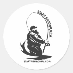 Start Fishing Dfw Fishy Fisherman Funny Fishing Lo Classic Round Sticker