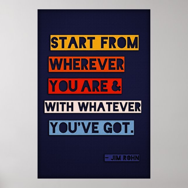 Start from wherever you are and with whatever y... poster (Front)