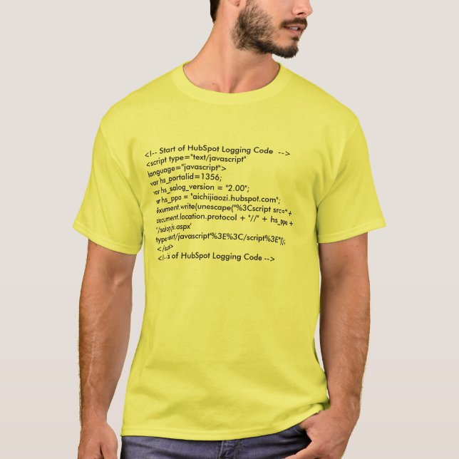 <!-- Start of HubSpot Logging Code  --><script ... T-Shirt (Front)