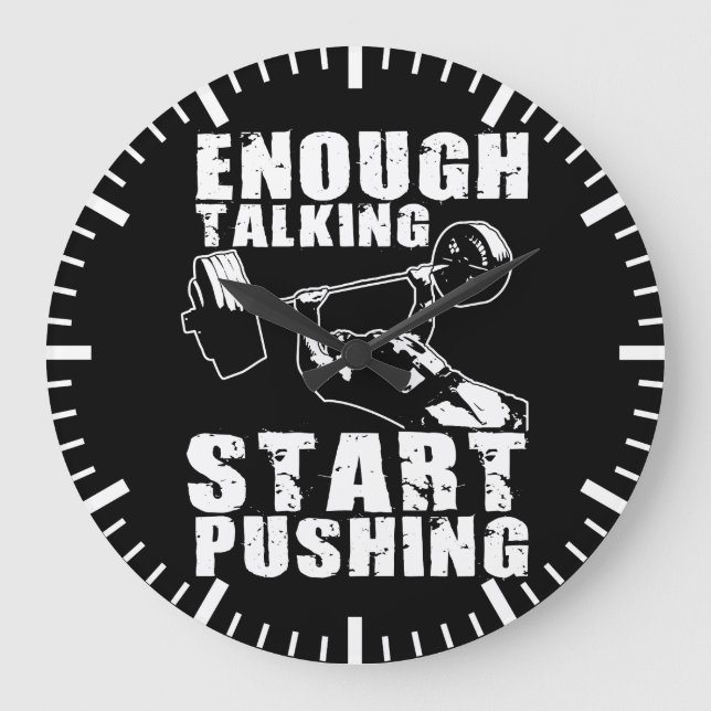 Start Pushing - Bench Press - Workout Motivational Large Clock (Front)