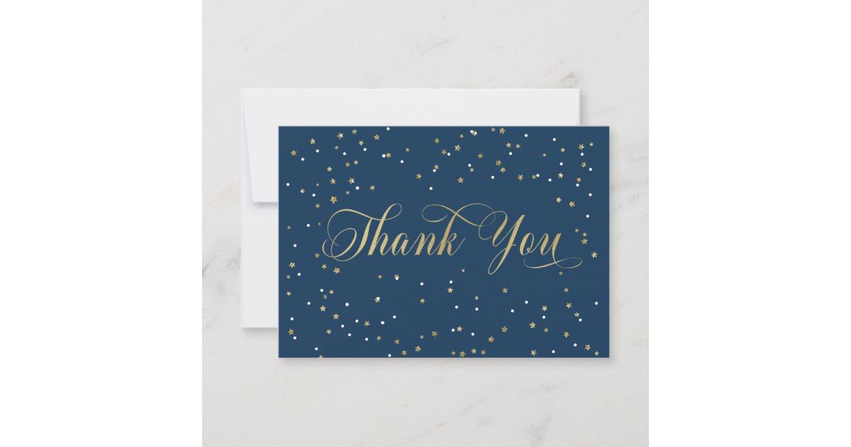 Start Thank You Card, Faux Glitter 