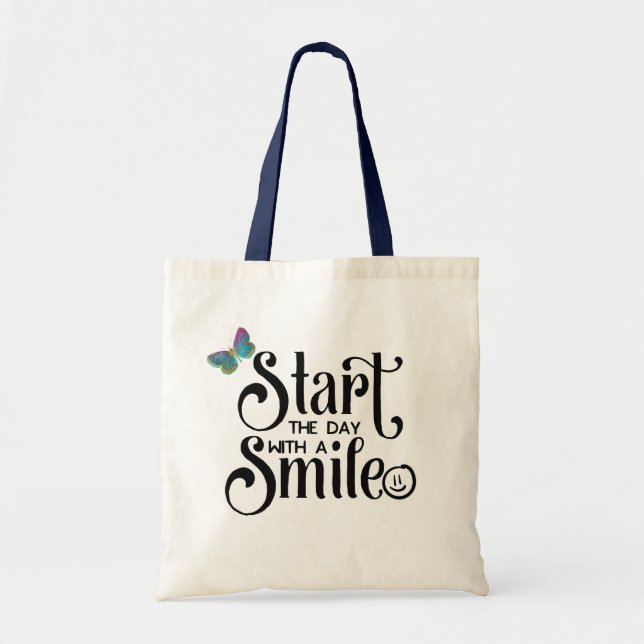 Start The Day with a Smile Tote Bag (Front)