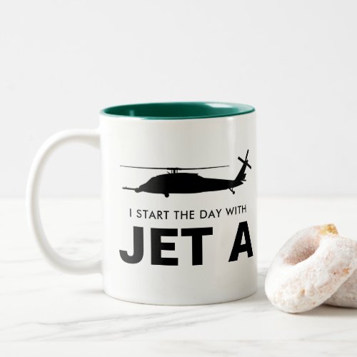 Start the Day with Jet A Pave Hawk Two_Tone Coffee Mug