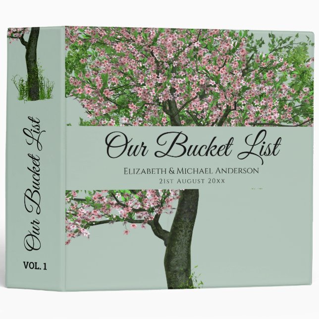 Start The Family Tree Bucket List Plan With This  3 Ring Binder (Front/Spine)