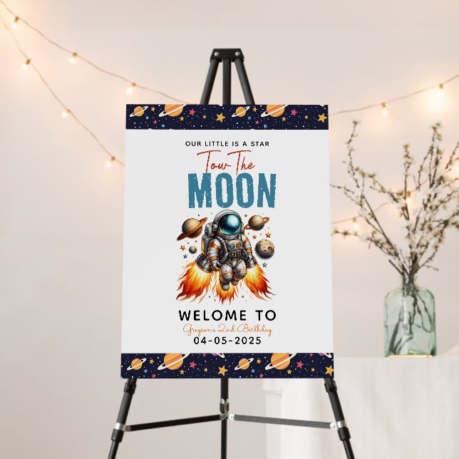  start tow the moon 2nd Birthday Space Foam Board (In Situ (Stand))