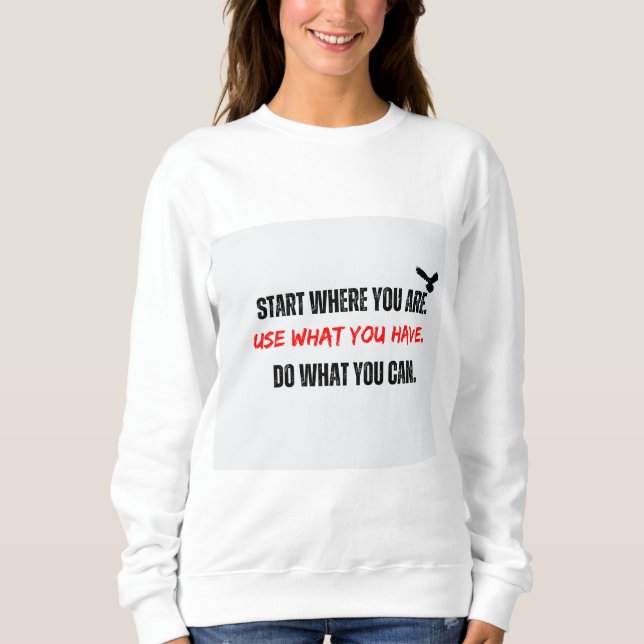 Start Where You Are Empowering Long Sleeve Top Red (Front)