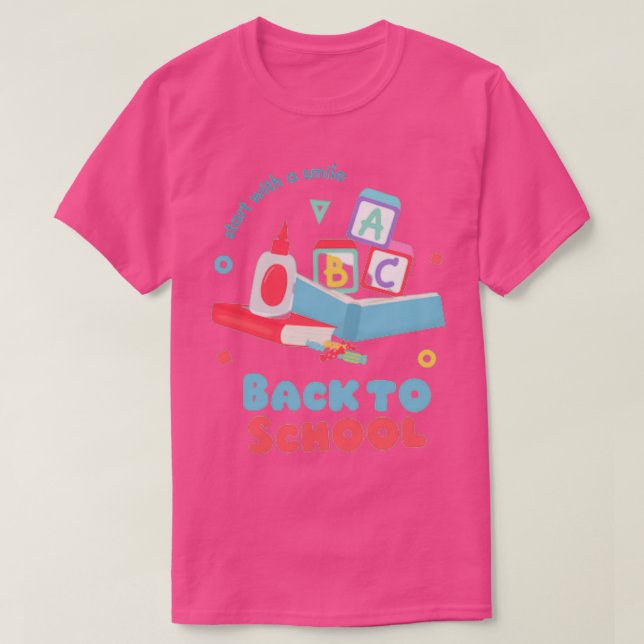 Start with a smile back to school T-Shirt (Design Front)
