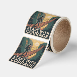 Start With Courage Square Sticker