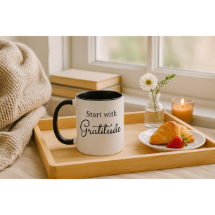 Start with Gratitude Two-Toned Mug
