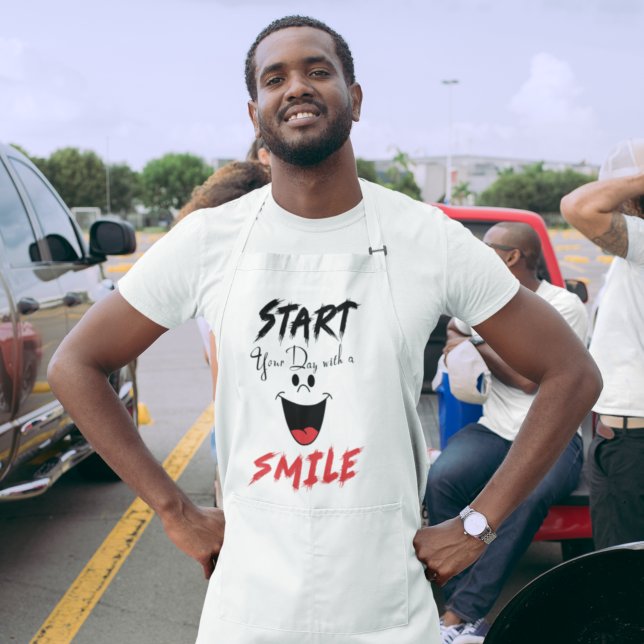 Start Your Day With A Smile Apron (Creator Uploaded)