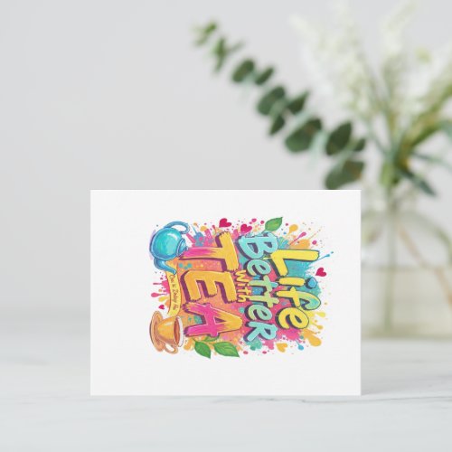 Start your day with positivity! ☕  This vibrant 'L Postcard