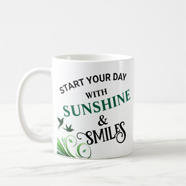 Start Your Day With Sunshine & Smile Design coffee Mug (Left)