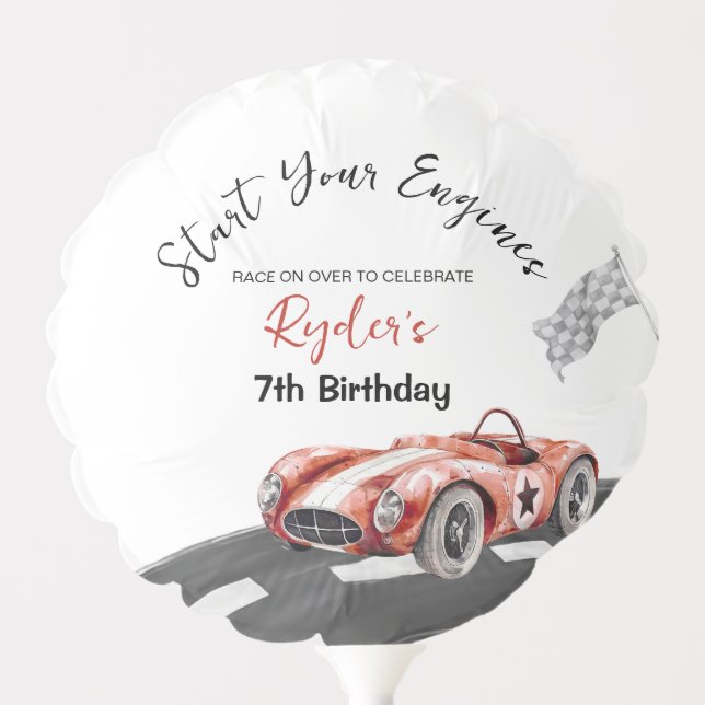 Start Your Engine Any Age Birthday  Balloon (Front)