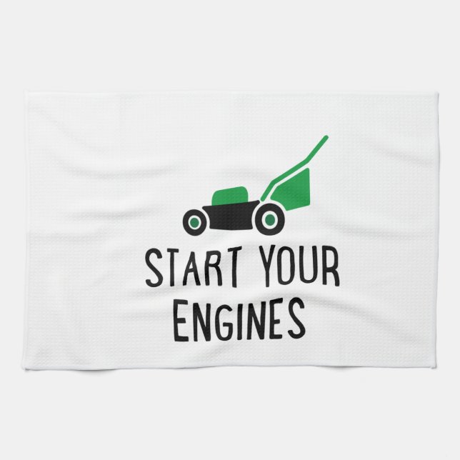 Start your Engines Lawn Mower Kitchen Towel (Horizontal)