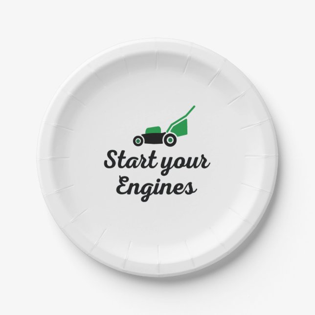 Start your Engines Paper Plates (Front)