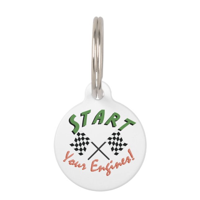 Start Your Engines Pet ID Tag (Front)