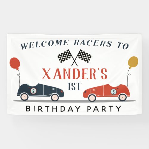 Start Your Engines Race Car Birthday Party Any Age Banner