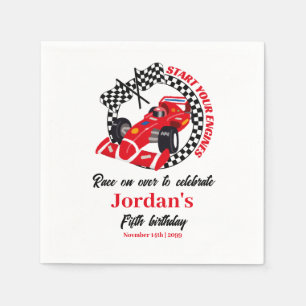 Start Your Engines Red Race Car Any Age Birthday Napkins