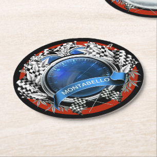 Start Your Engines Round Paper Coaster