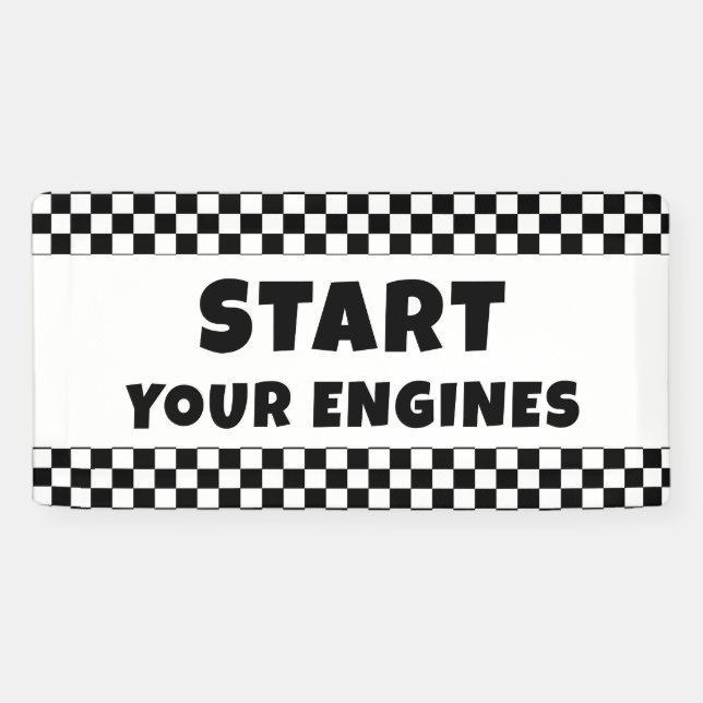 Start Your Engines Welcome Banner | Racing Birthda (Horizontal)