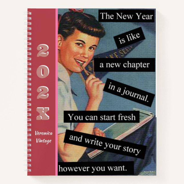 Start Your Next Best Chapter Vintage Personalized  Notebook (Front)