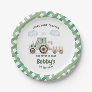 Start Your Tractor 1st Birthday Paper Plates