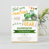 Start your Tractor and put in Gear 1st Birthday  Invitation (Standing Front)