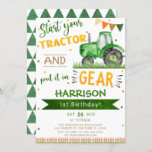 Start your Tractor and put in Gear 1st Birthday  Invitation (Front/Back)