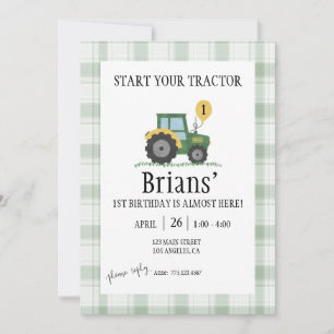 Start Your Tractor Children's Birthday Invitation