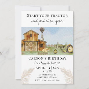 Start Your Tractor Invitation