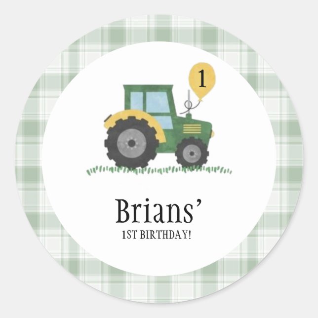 Start Your Tractor Round Sticker (Front)