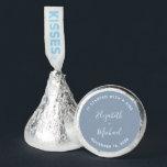 Started With a Kiss Dusty Blue Wedding Hershey®'s Kisses®<br><div class="desc">A fun and unique wedding candy party favor for your guests to enjoy. The dusty blue label features "It Started With a Kiss, " your names and wedding date are written in minimal modern white typography and a stylish white script.</div>