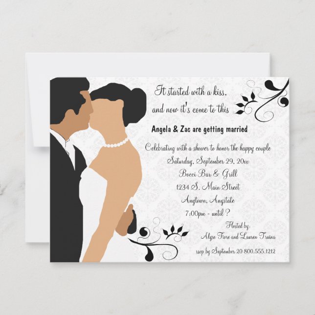 Started With A Kiss Ethnic Bridal Shower Invite (Front)