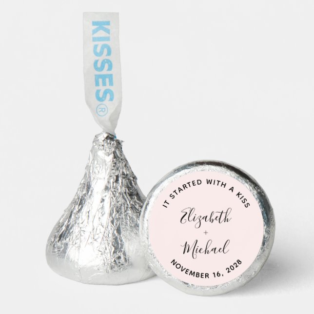 Started With a Kiss Pink Wedding Hershey®'s Kisses® (Front)