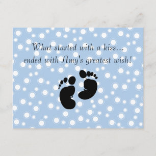 Started With A Kiss Wish Blue Baby Shower Invitation