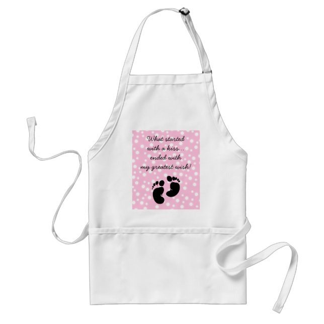 Started With A Kiss Wish Pink Custom Adult Apron (Front)